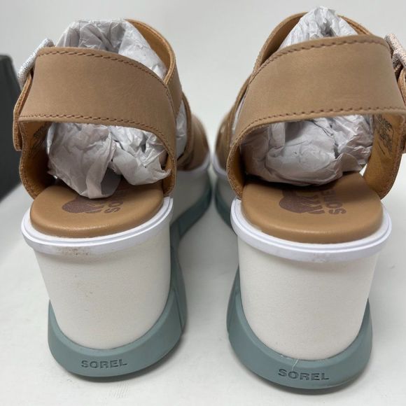 Sorel Tan and White Women's Sandals - Picture 8 of 11
